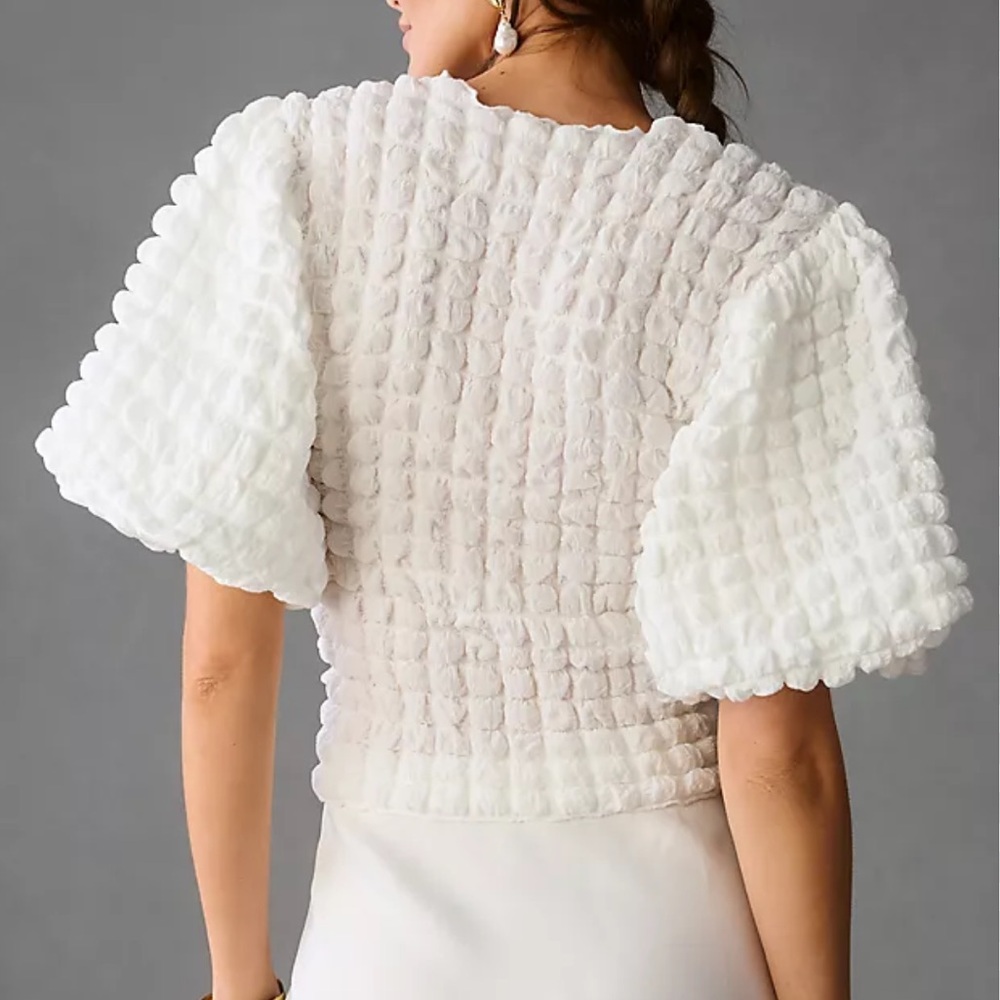 Anthropogie Eri + Ali Textured Puff-Sleeve Top - Picture 3 of 10